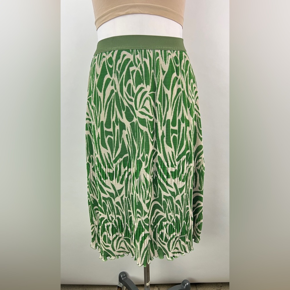 💚 3322. Plisse Abstract Midi Skirt